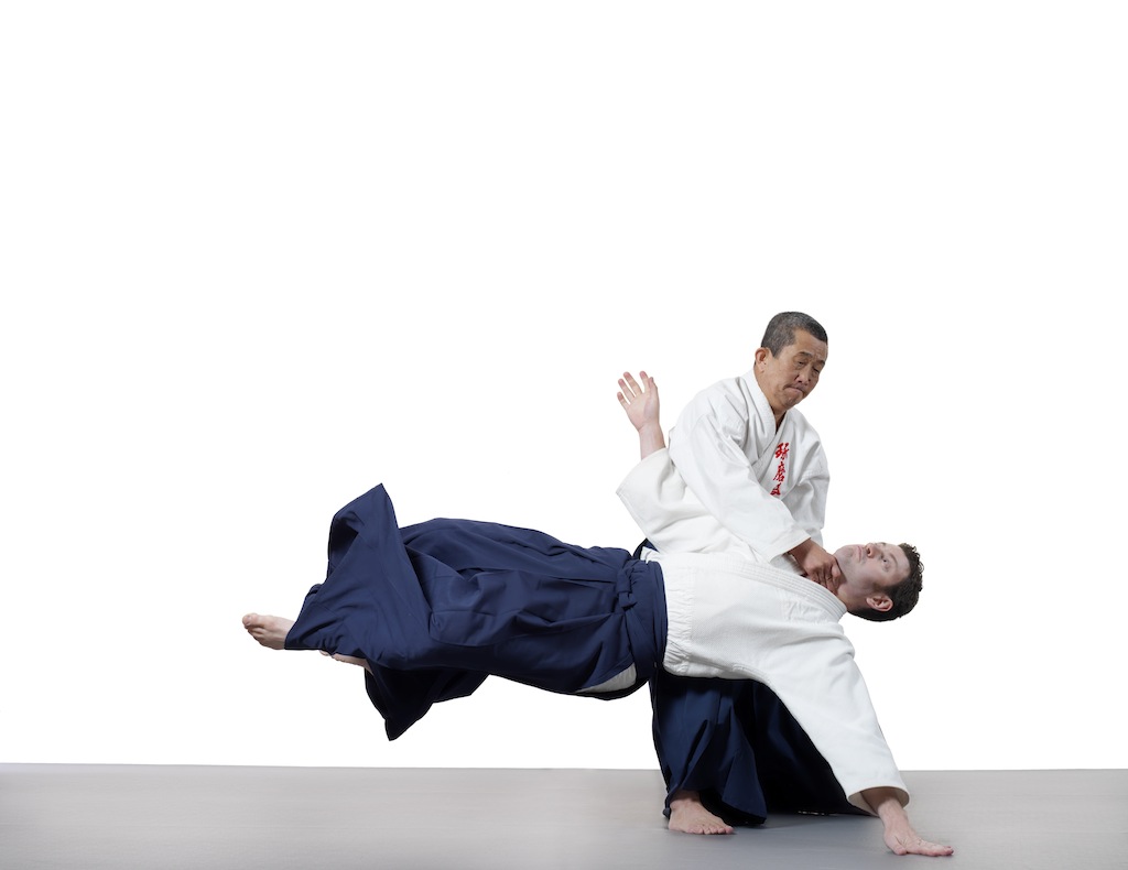 Kawabe Shihan executing a technique on Landow Sensei.